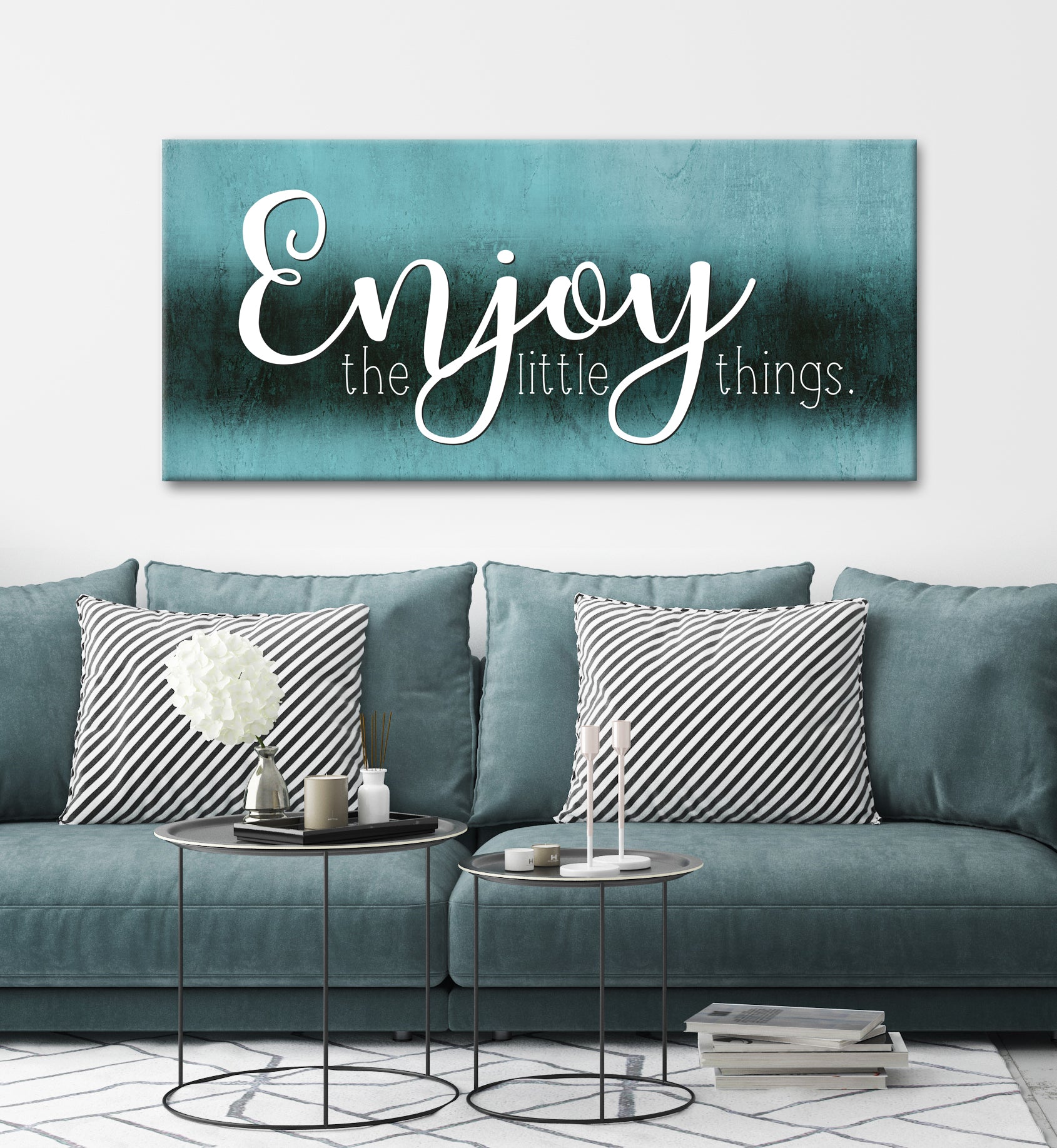 Exclusive Couples Wall Art: 'Enjoy The Little Things' - Wood Frame, Ready To Hang