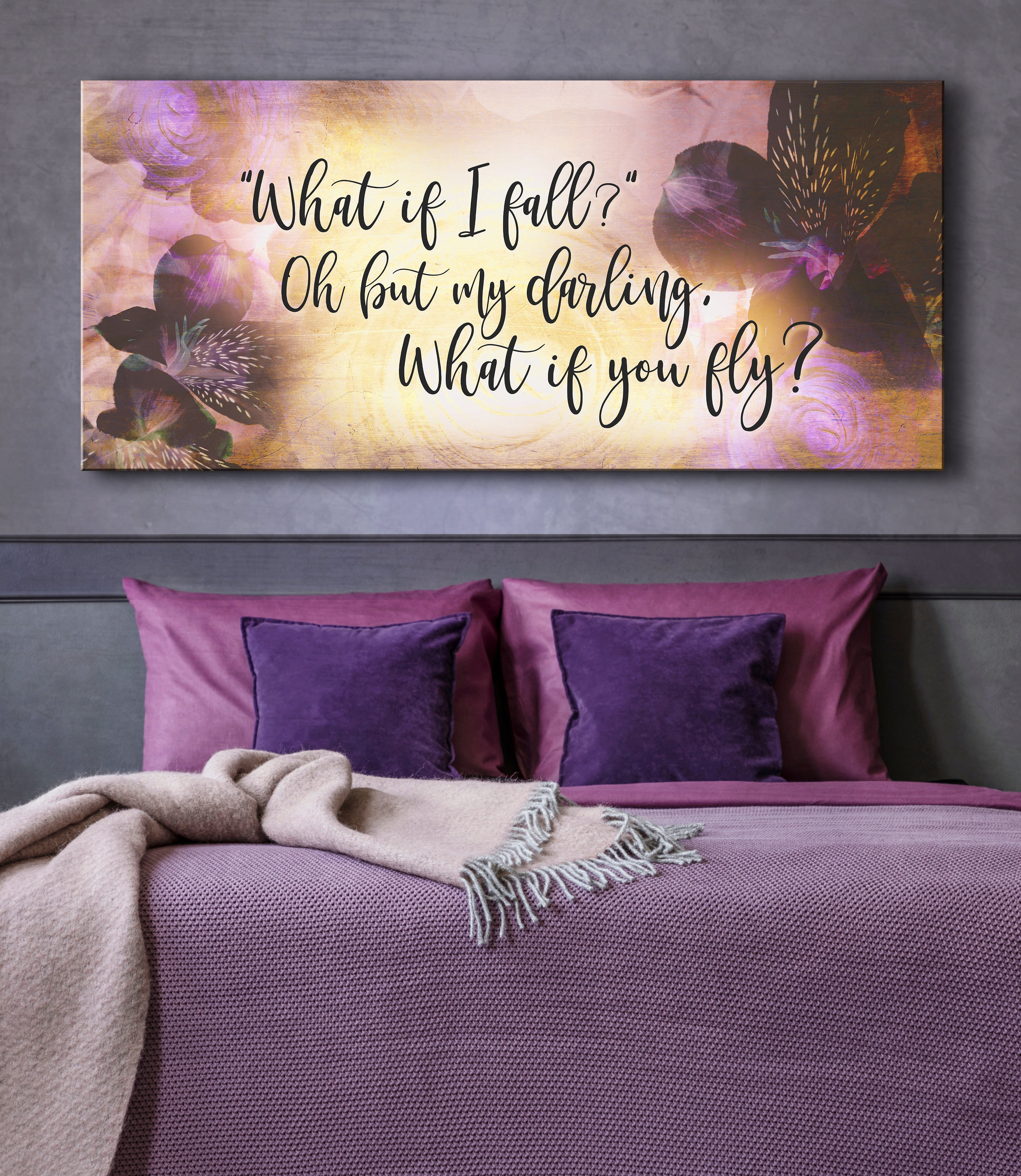 Teen Wall Art - 'What If I Fall' (Wood Frame, Ready To Hang) - Buy 2 Save 20%