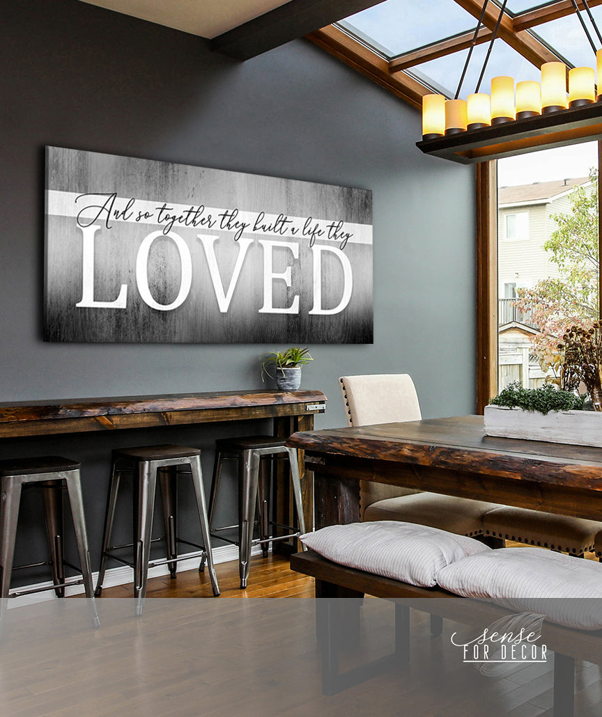 Hot! Couples Wall Art: 'And So Together They Built' V6 (Wood Frame, Ready To Hang)