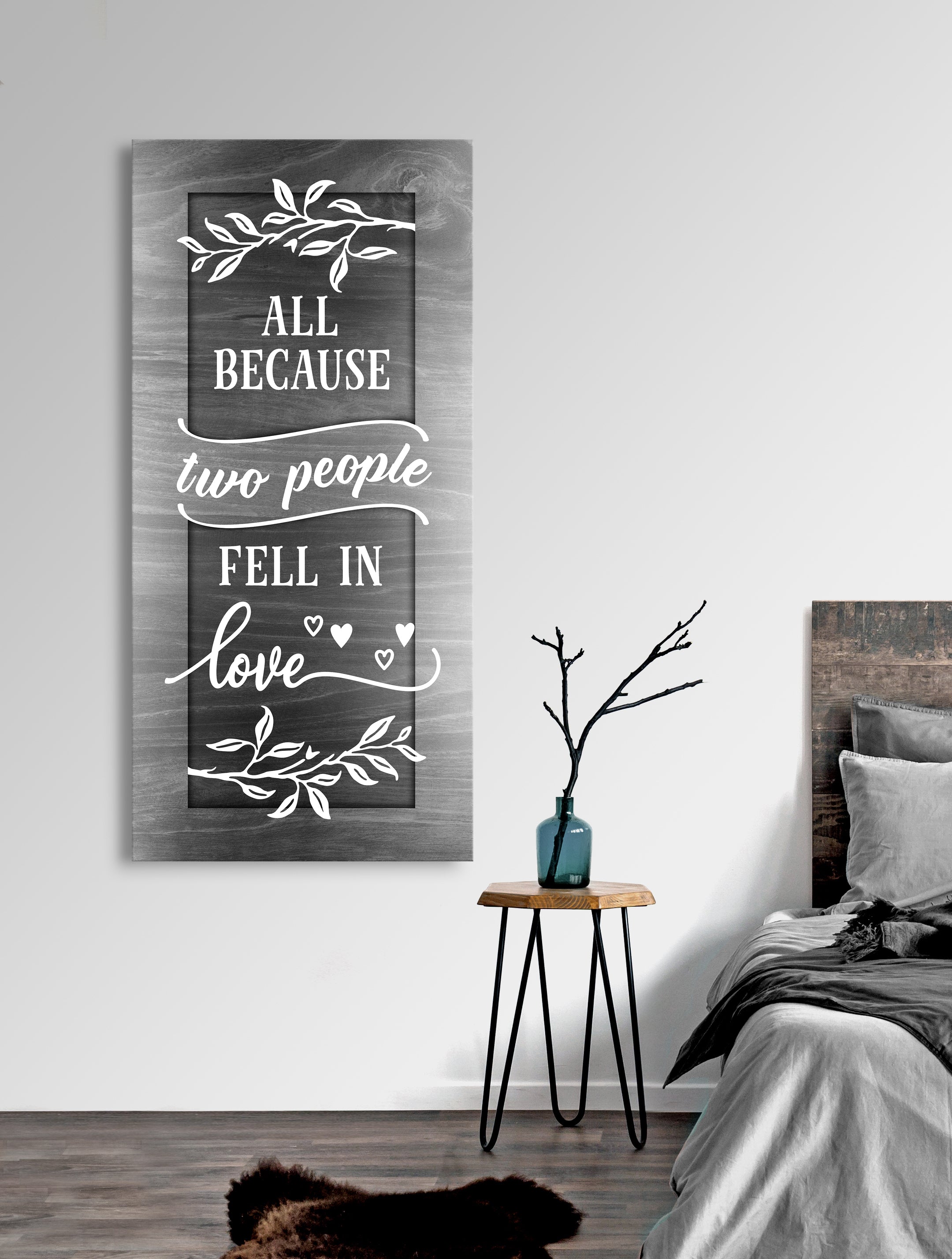 Ready - to - Hang Wood - Framed Couples Wall Art: Love's Beginning V3