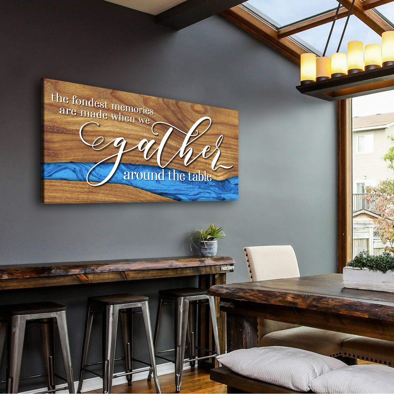 Christian Wall Art - Gather Around the Table, Wood Frame, Ready to Hang! Buy 2, Save 20%