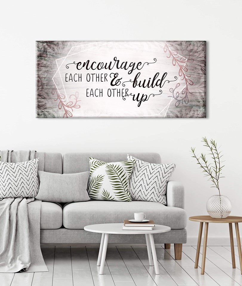 Hot Deal! Home Wall Art - Encourage Each Other Wood Frame Artwork Ready To Hang