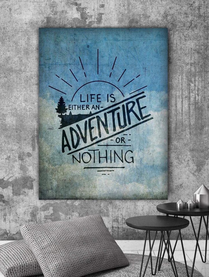 Ready-to-Hang Wood Frame Home Wall Art: Life Is Either An Adventure Or Nothing - Buy 2 Save 20%