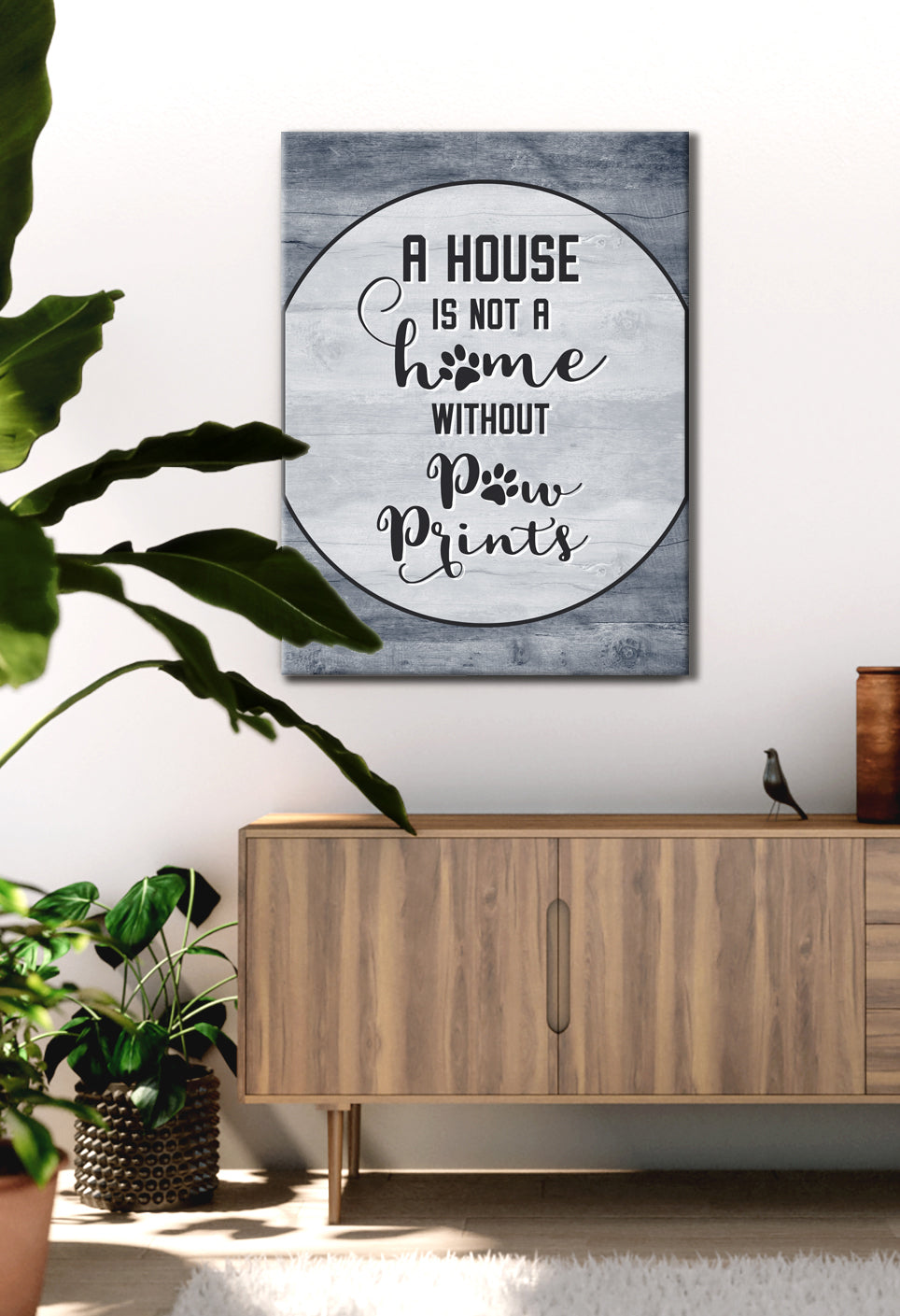 Hot! Paw-themed Pet Wall Art with Wood Frame, Ready to Hang
