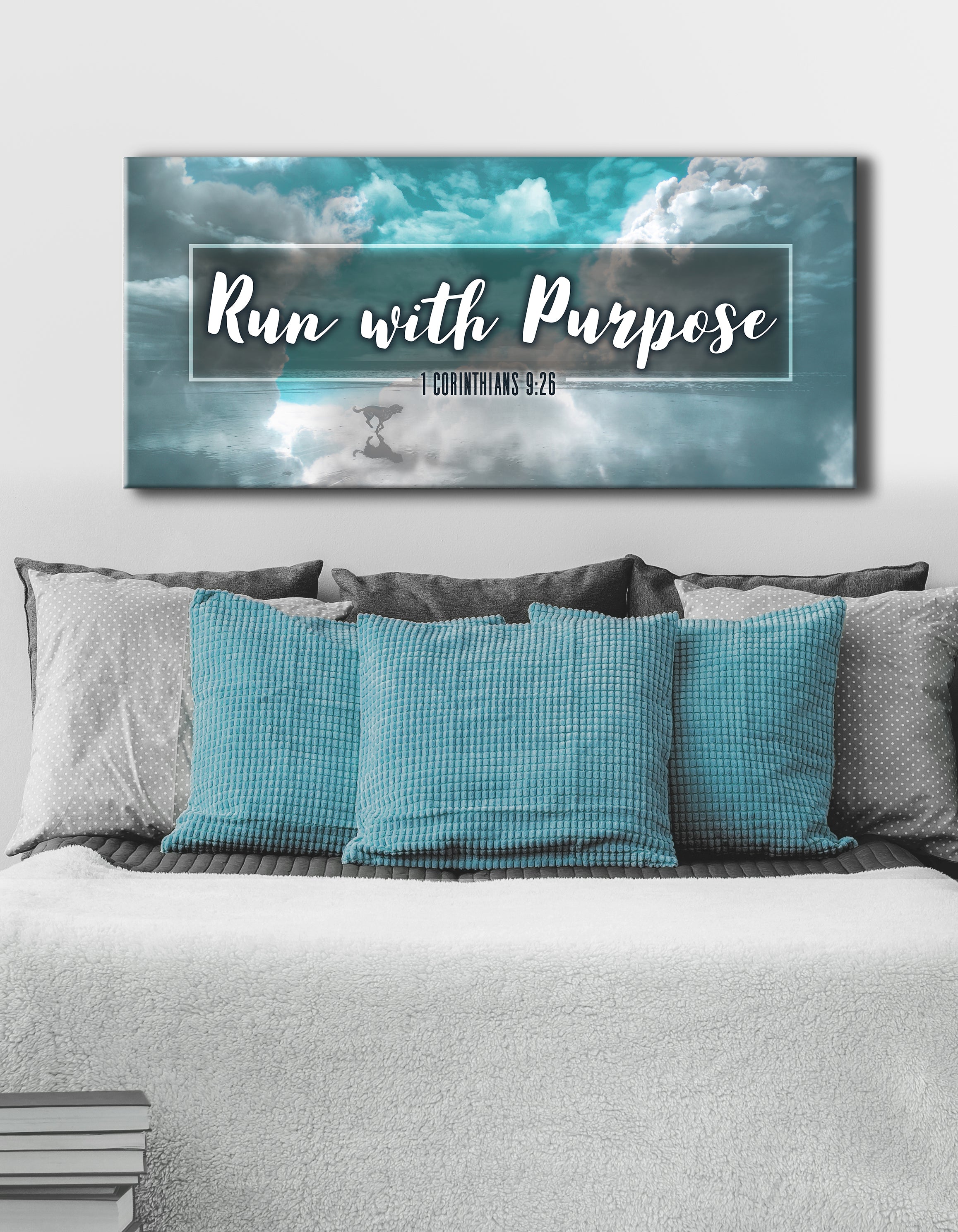 High - Quality Christian Wall Art: Run With Purpose in Wood Frame, Ready to Hang