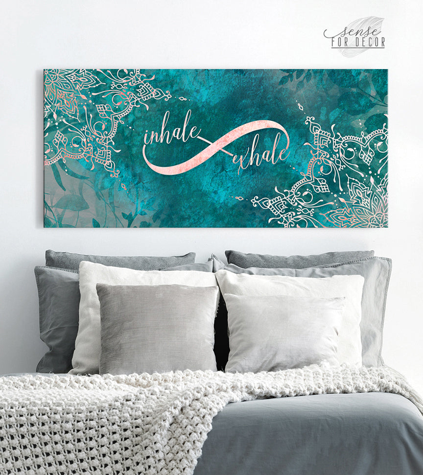 Hot Deal! Boho Mandala Yoga Wall Art with Wood Frame, Ready to Hang