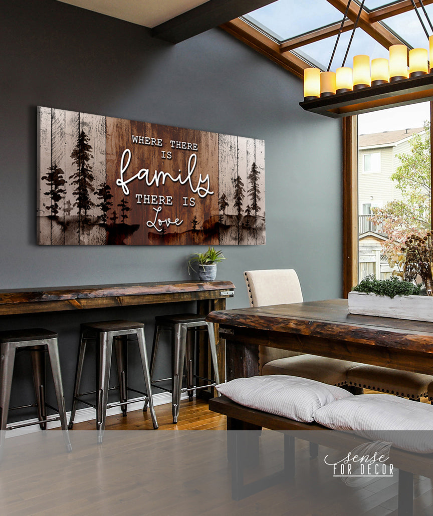 Exclusive Family Wall Art - 'Where There is Family There is Love' V3 with Wood Frame, Ready to Hang! Buy 2, Save 20%