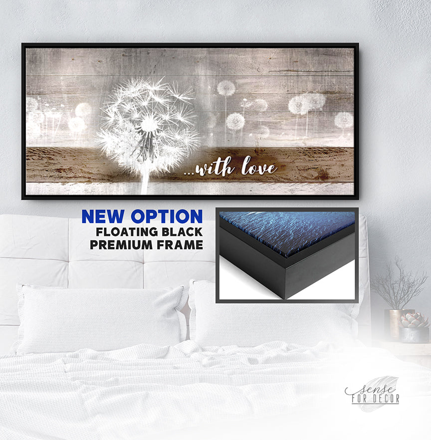 Christian Wall Art: 'With Love Dandelion' in Wood Frame, Ready to Hang - Buy 2 Get 20% Off!