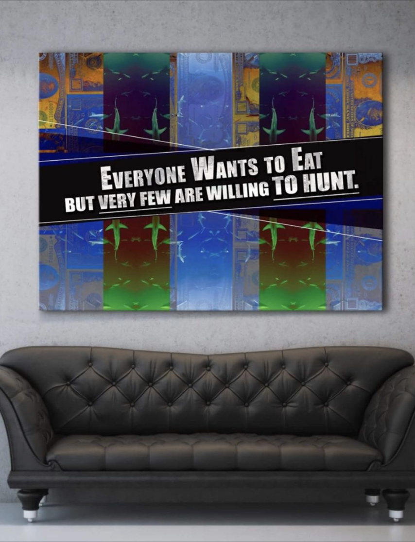 Exclusive Business Wall Art - 'Everyone Loves To Eat' with Wood Frame, Ready to Hang! Buy 2 Save 20%