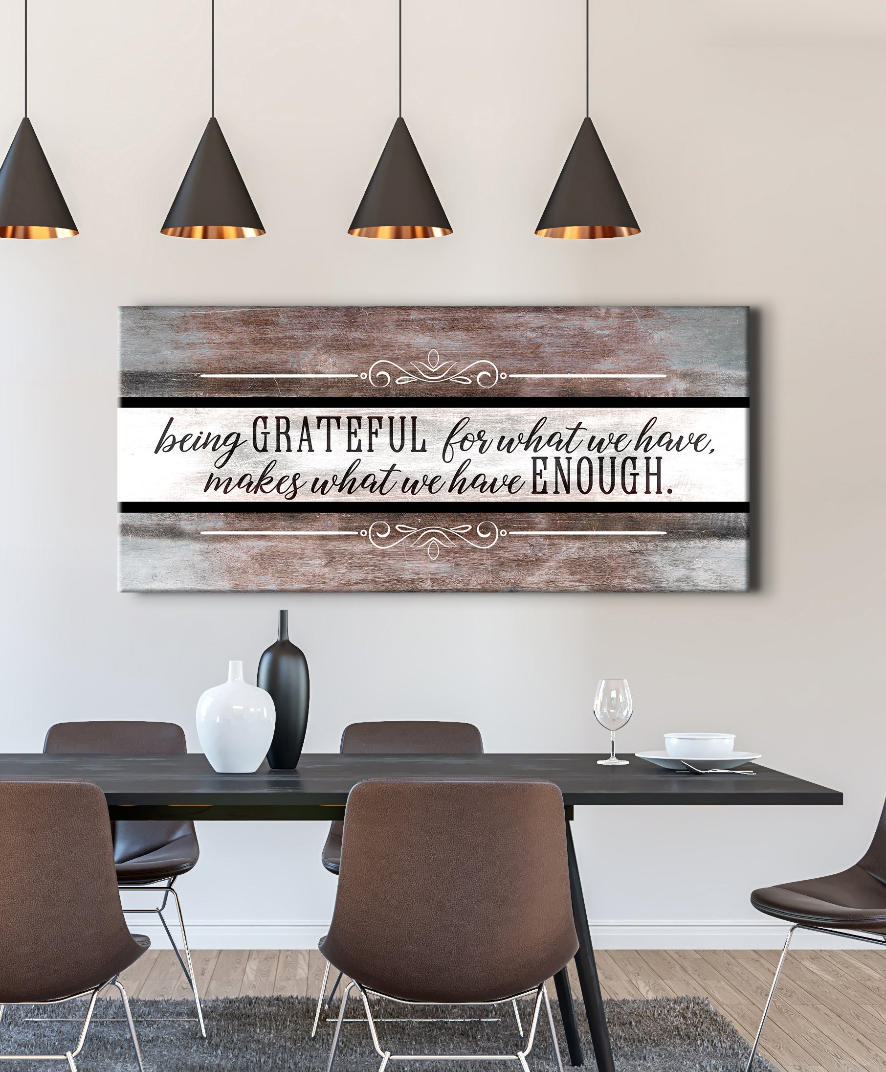 Exclusive! Grateful Wall Art V4 with Wood Frame, Ready to Hang