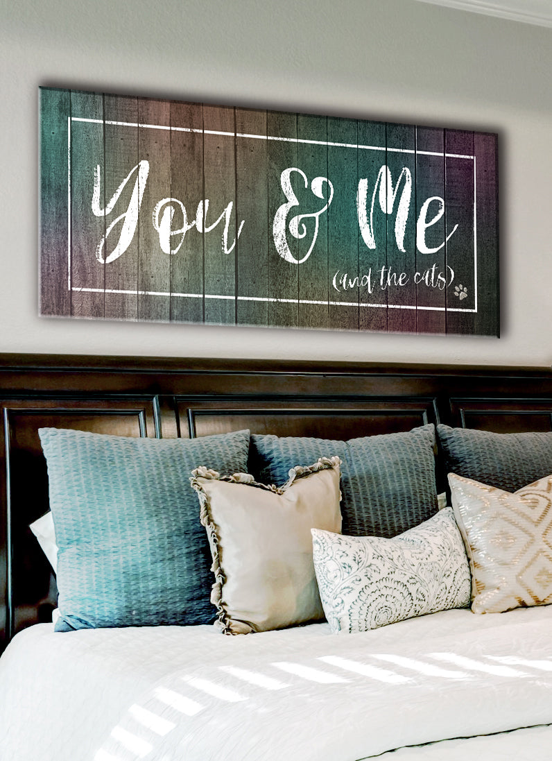 Exclusive Offer! Pet Wall Art - You, Me & The Cats in Wood Frame, Ready To Hang