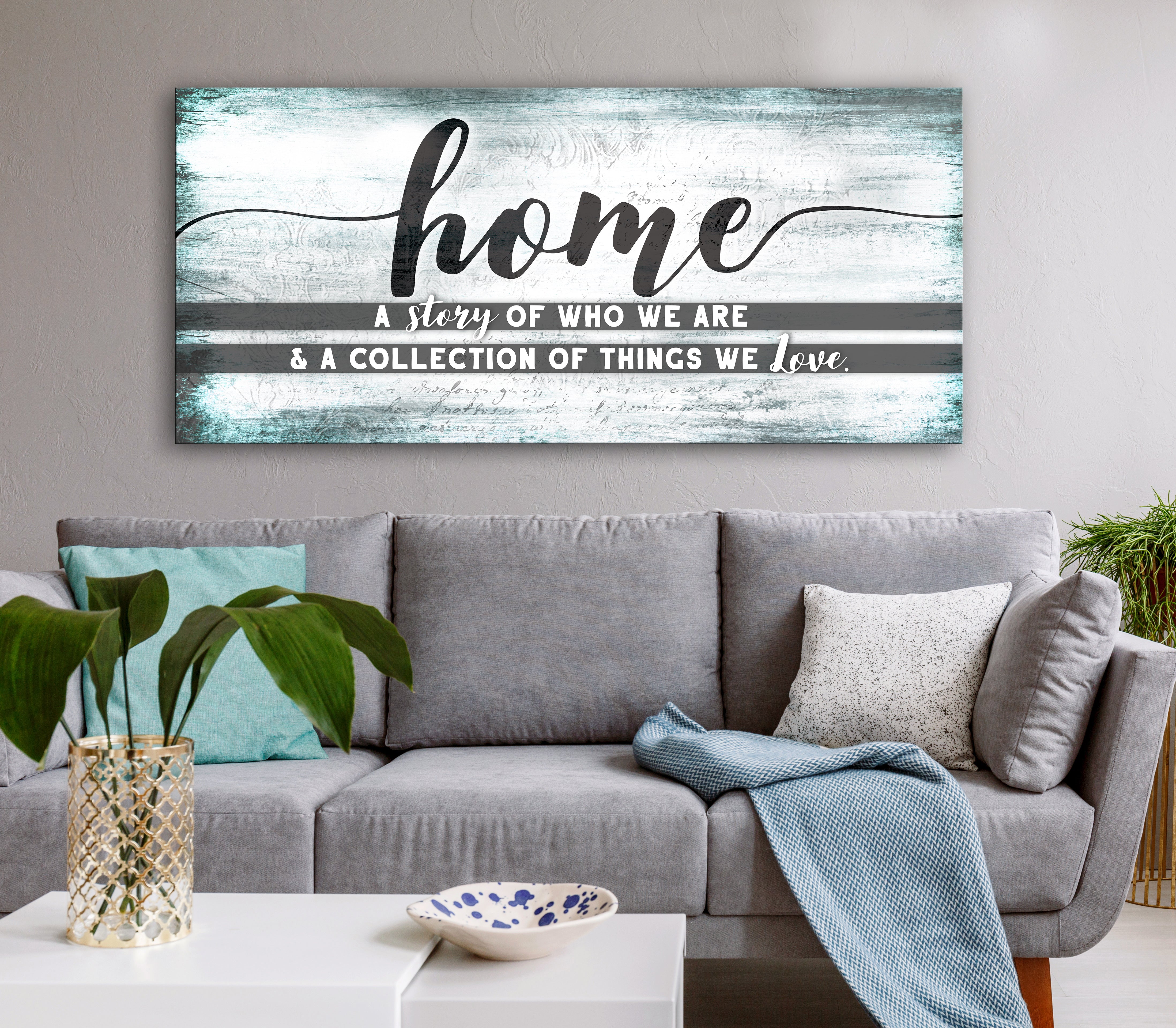 Home Wall Art: 'A Story Of Who We Are V4' - Wood Frame, Ready To Hang! Buy 2, Save 20%
