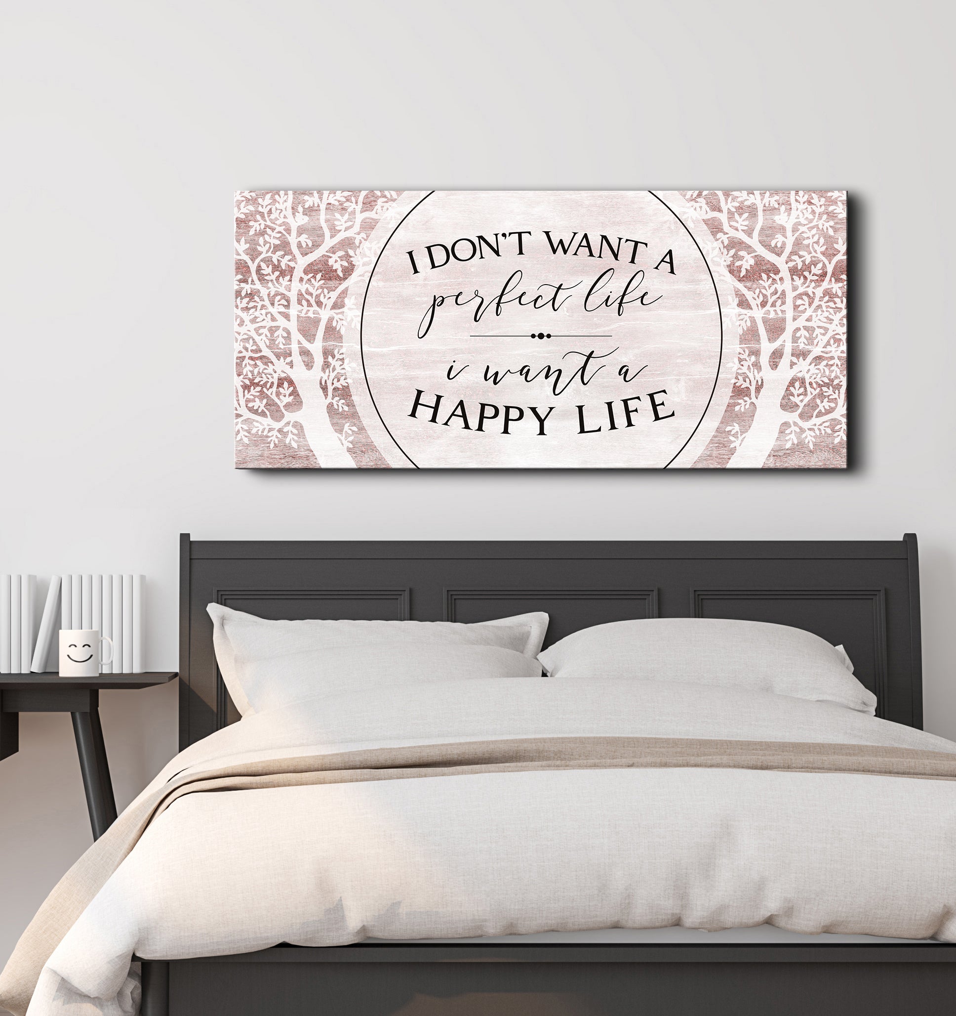 Exclusive! Happy Life Wall Art with Wood Frame, Ready to Hang