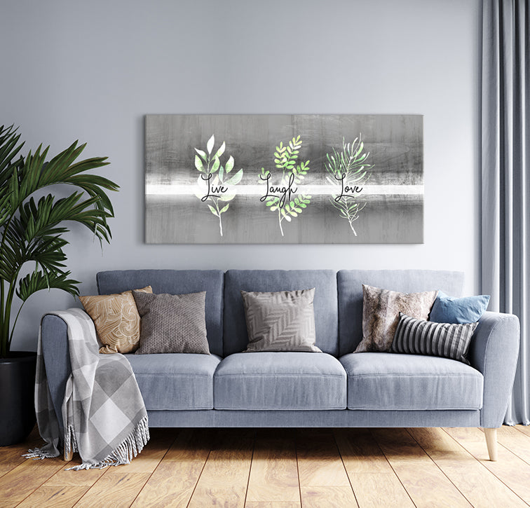High - Quality Wood - Framed 'Live Laugh Love' Wall Art V3, Ready To Hang