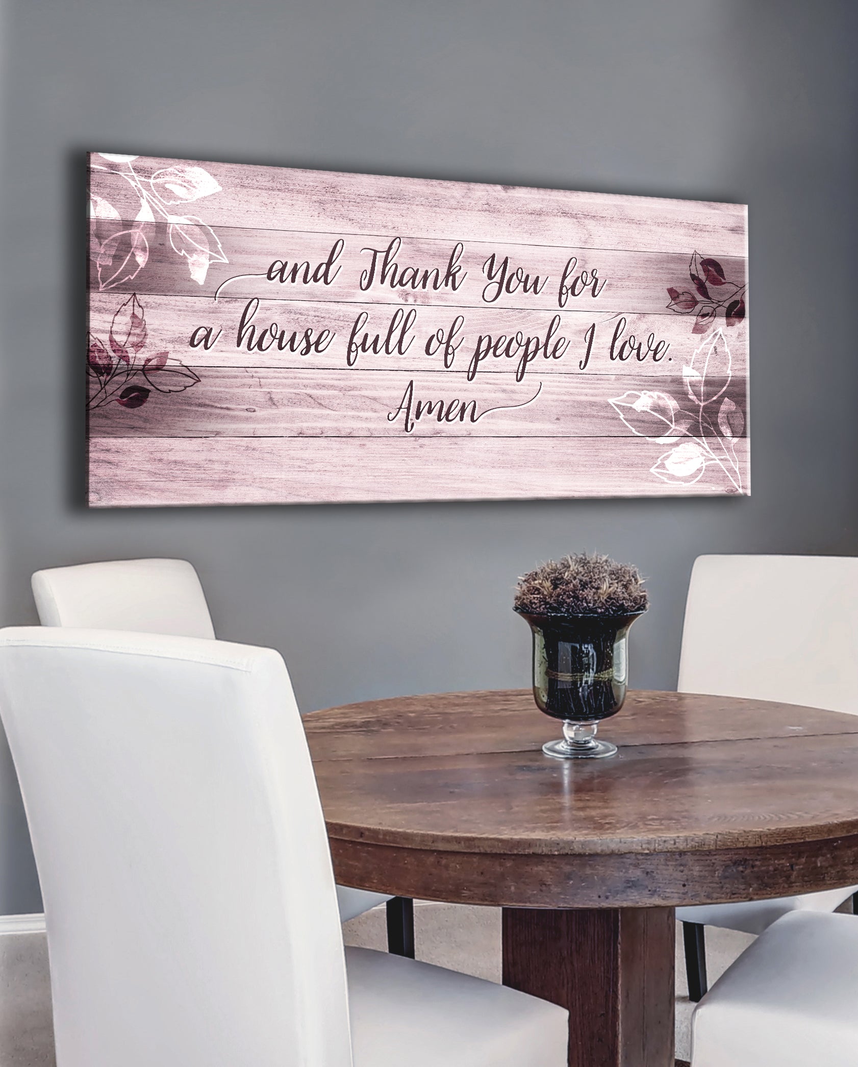Hot Deal! Home Wall Art - 'Thank You For A House Full Of People I Love' V2 with Wood Frame, Ready To Hang
