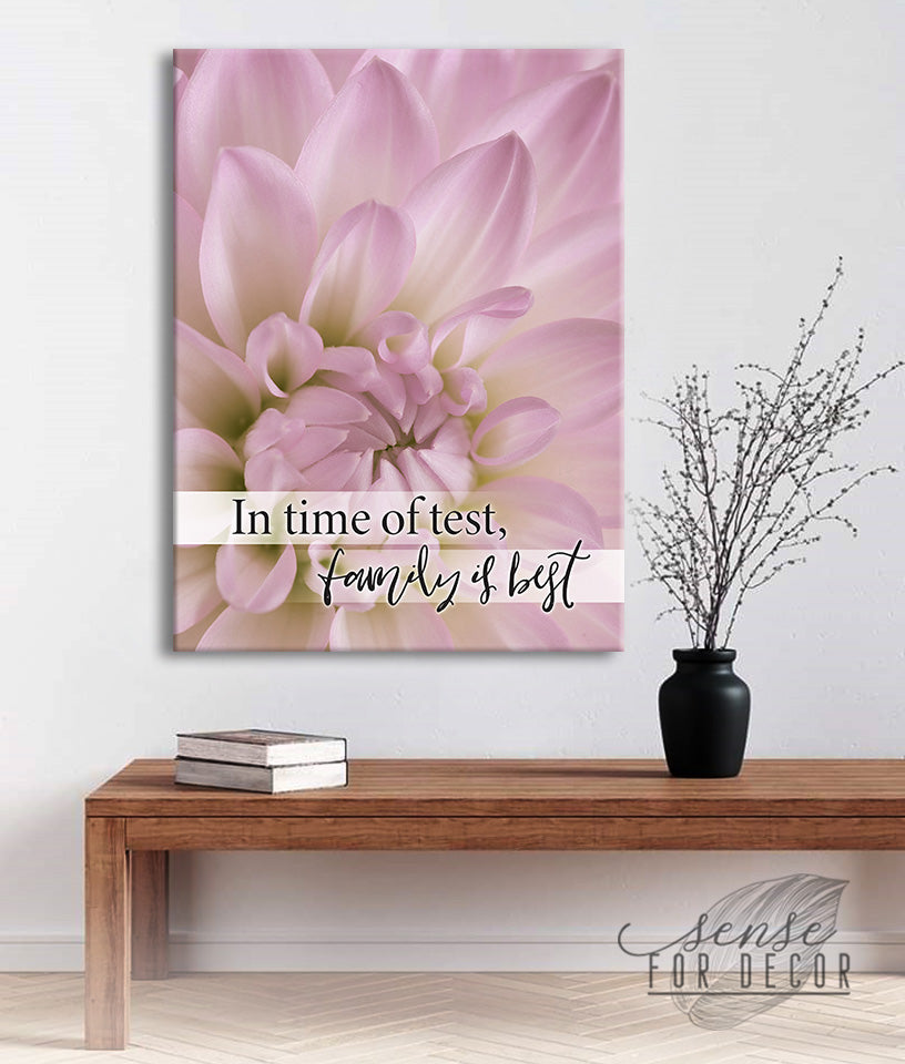 Exclusive Family Wall Art: 'In The Time Of Test, Family Is The Best' V2 with Wood Frame (Ready To Hang), Buy 2 Save 20%