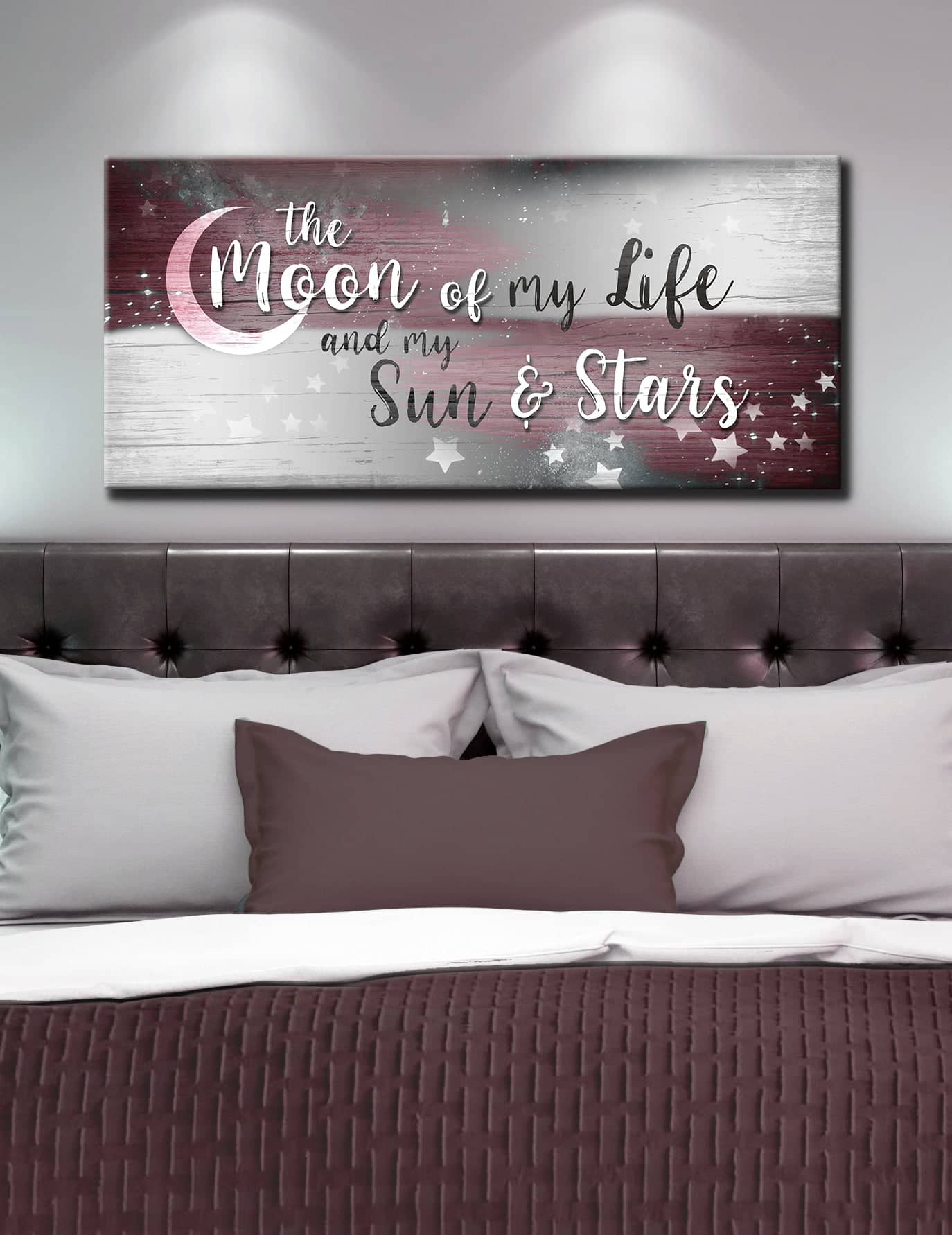 Ready - To - Hang Wood - Framed Bedroom Wall Art: 'Moon Of My Life' V2
