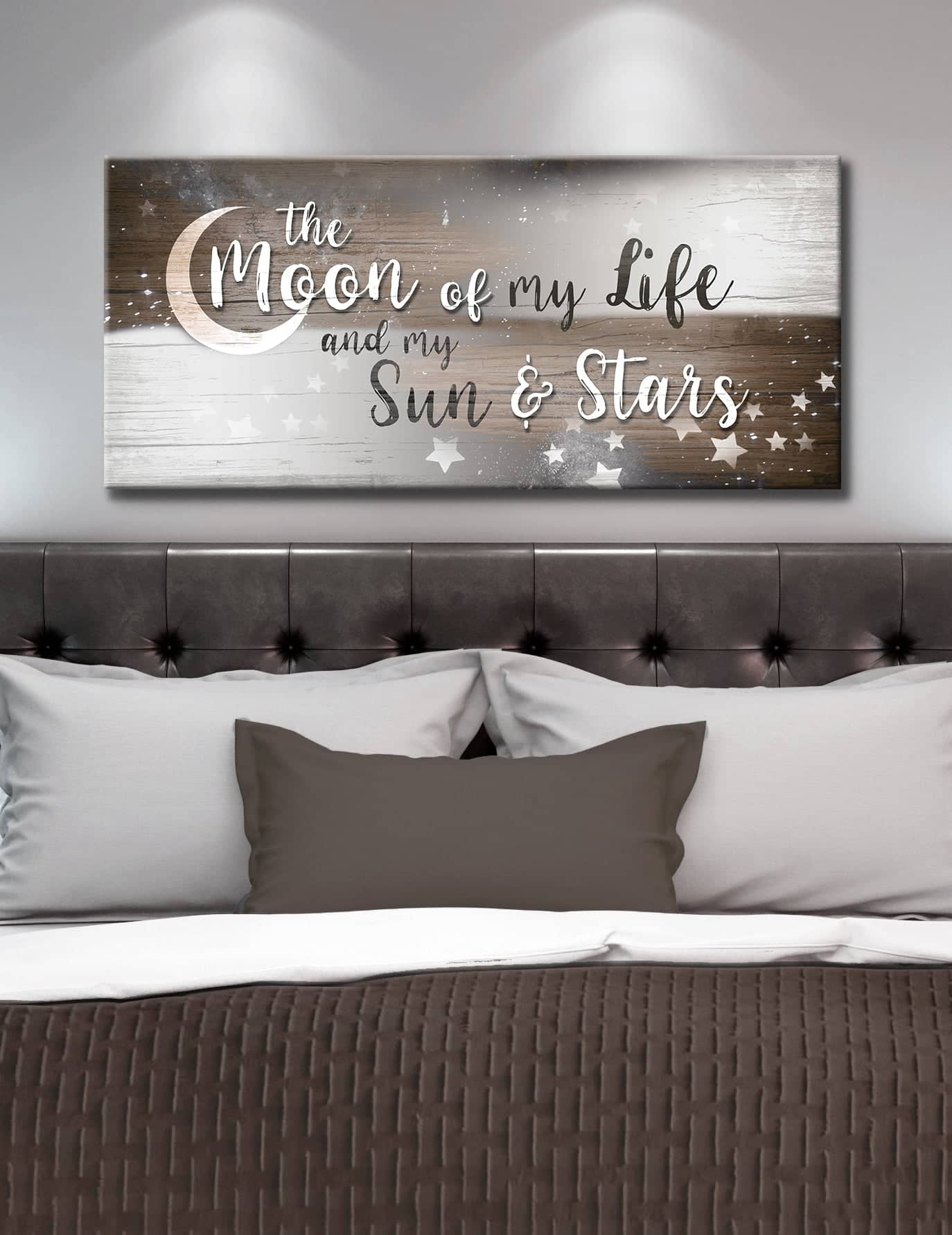 Ready - To - Hang Wood - Framed Bedroom Wall Art: 'Moon Of My Life' V2