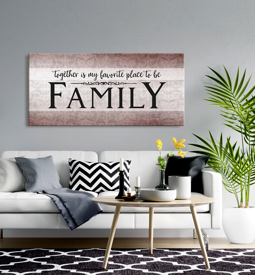 High - Quality Wood - Framed Family Wall Art: 'Together is Our Favorite Place' (Ready to Hang)