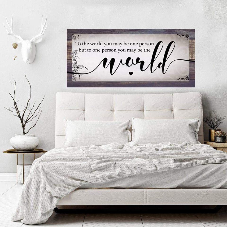 Exclusive Couples Wall Art - 'To The World You May Be One Person' with Wood Frame, Ready to Hang, Buy 2 Save 20%