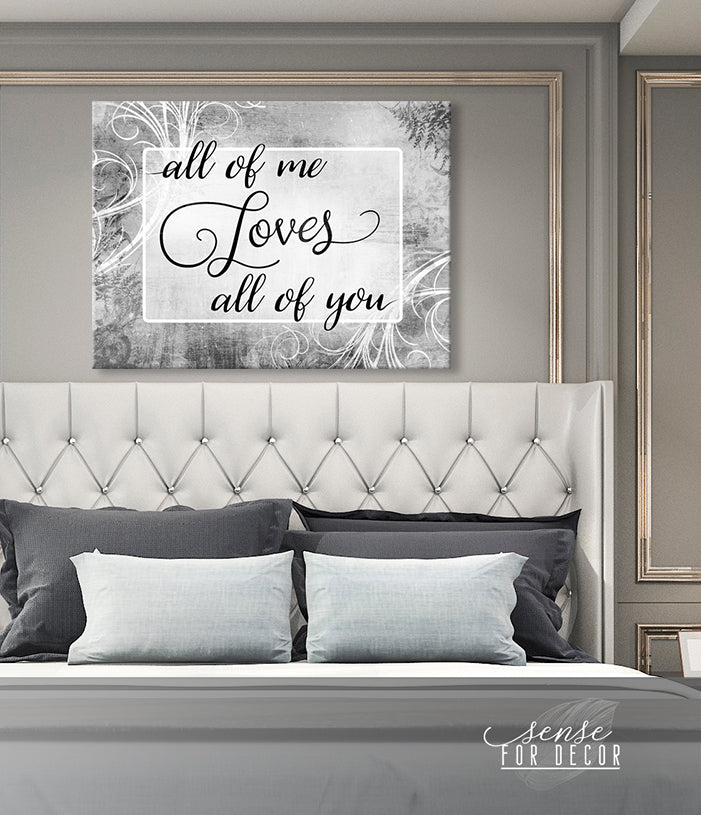 Hot Deal! Ready - To - Hang Wood - Framed Couples Wall Art: All of Me Loves All of You V10