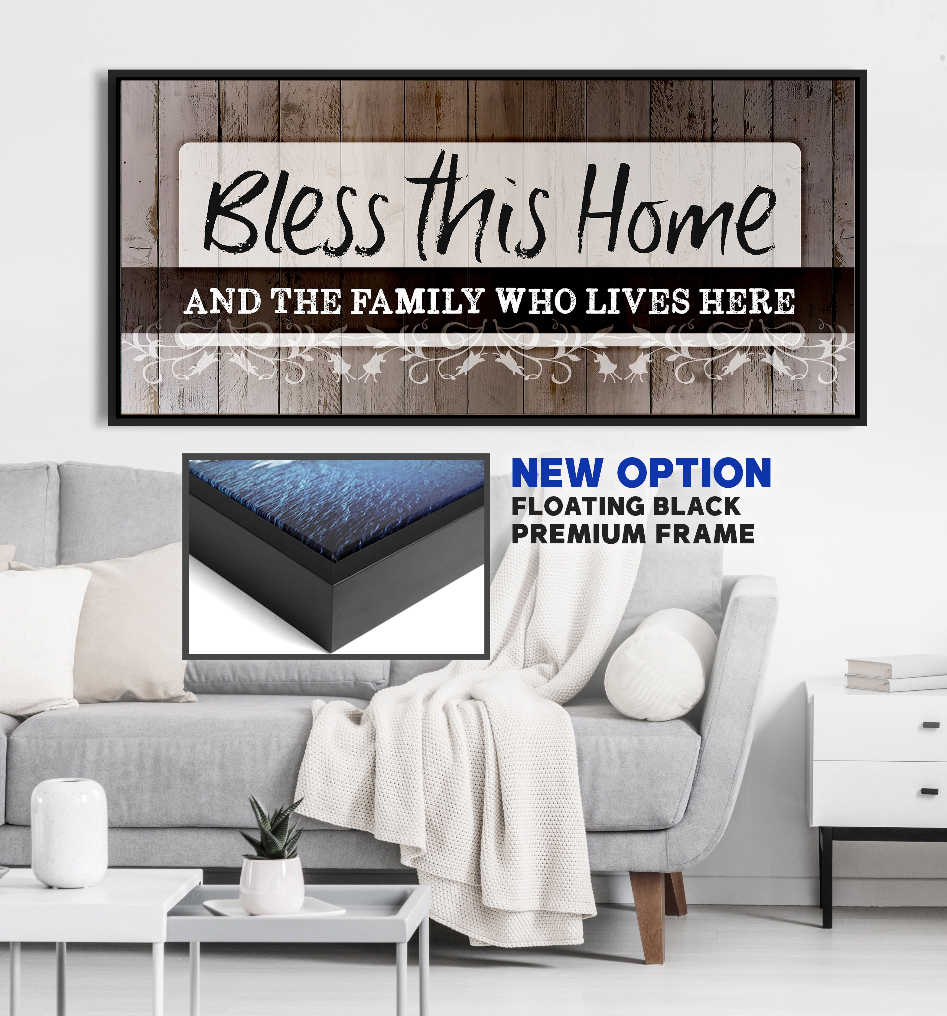 High - Quality Wood - Framed 'Bless This Home' Wall Art, Ready To Hang