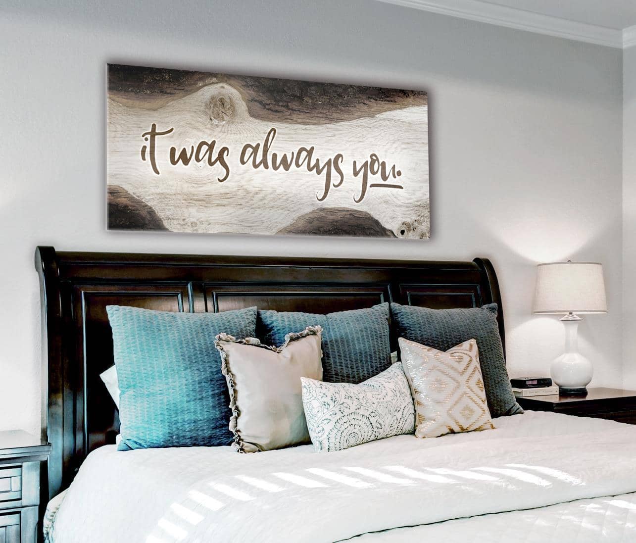 Bedroom Wall Decor: 'It Was Always You' Wall Art in 2 Sizes, Wood Frame for Easy Hanging