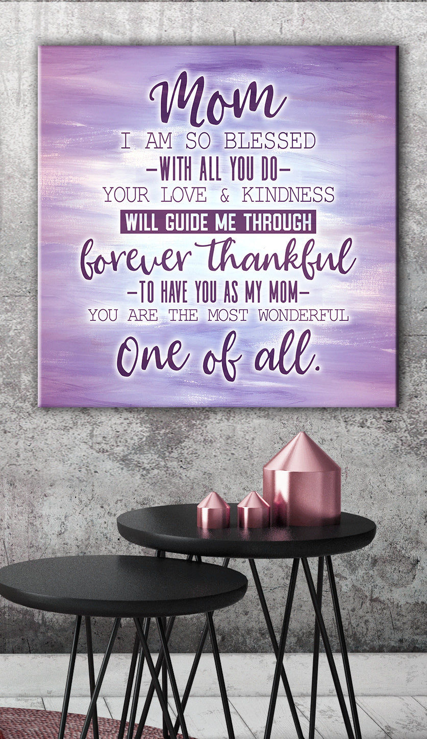 High - Quality Wood - Framed 'Mom I Am So Blessed' Wall Art, Ready To Hang