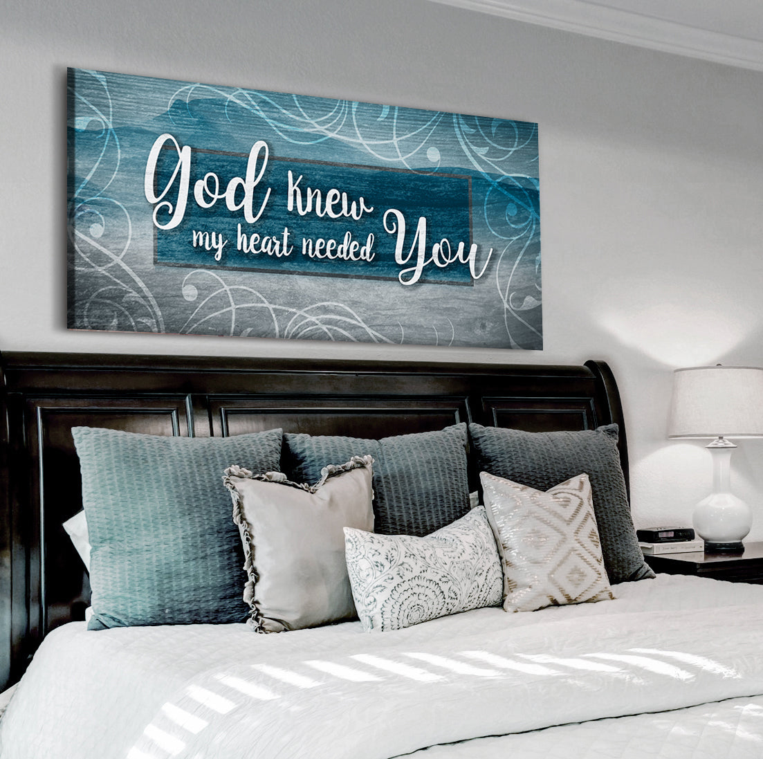 Christian Wall Art: God Knew My Heart Needed You V12 - Wood Frame, Ready To Hang, 20% Off on 2 Items