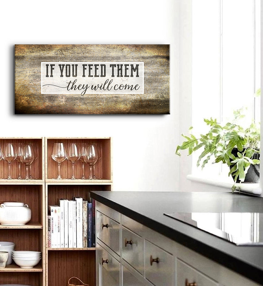 Hot Deal! Ready - To - Hang Wood - Framed Kitchen Wall Art: If You Feed Them They Will Come