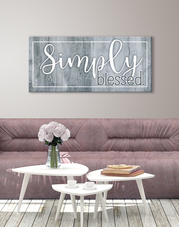 High - Quality Wood - Framed Wall Art: Simply Blessed, Ready to Hang