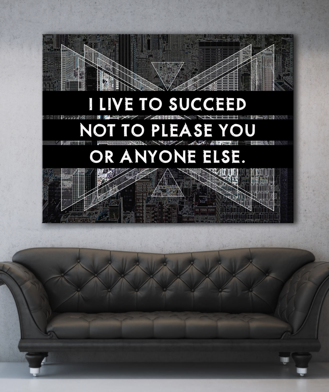 Exclusive Business Wall Art: 'Live To Succeed' Stunning Canvas with Wood Frame, Ready to Hang - Buy 2 Save 20%