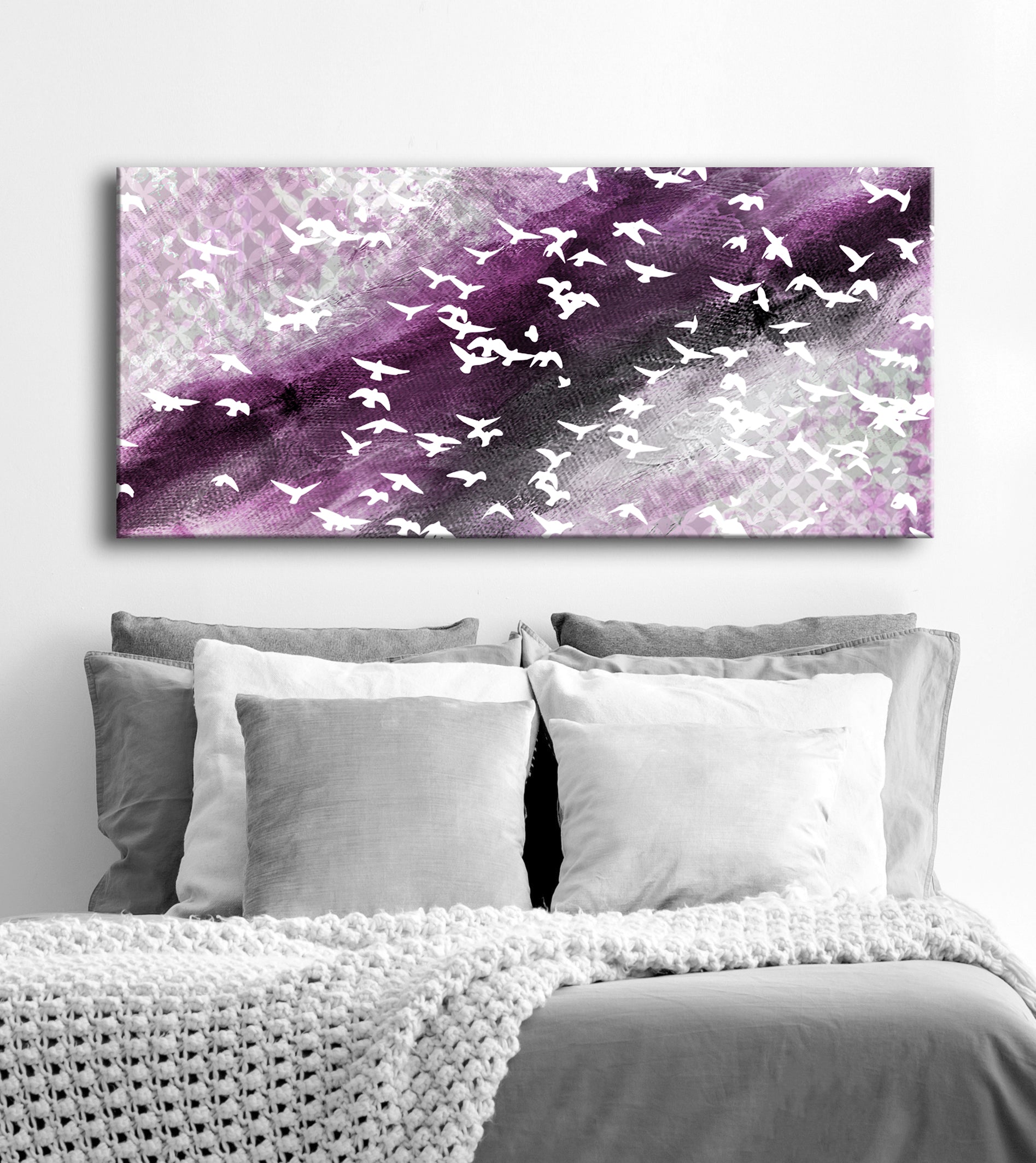 Flying Birds Abstract Wall Art - Wood Frame, Ready to Hang! Buy 2, Save 20%
