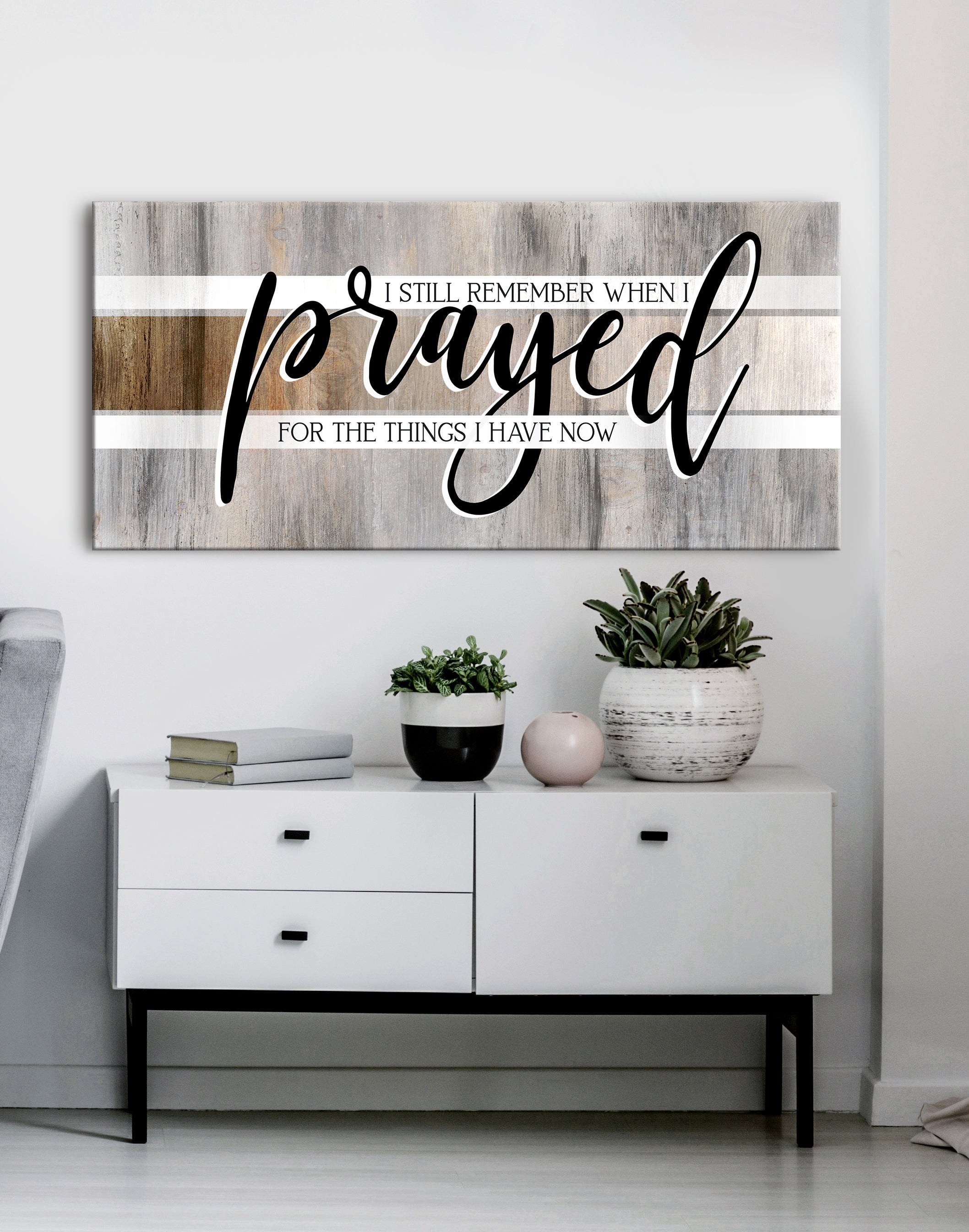 High - Quality Christian Wall Art: 'I Still Remember When I Prayed' V2 with Wood Frame for Easy Hanging