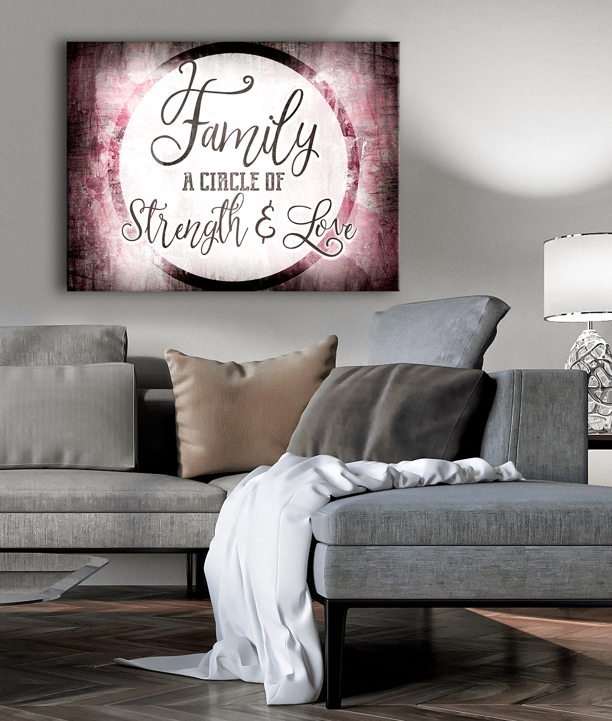 Family Wall Art: Circle of Strength and Love (Wood Frame, Ready to Hang) - Buy 2 Save 20%