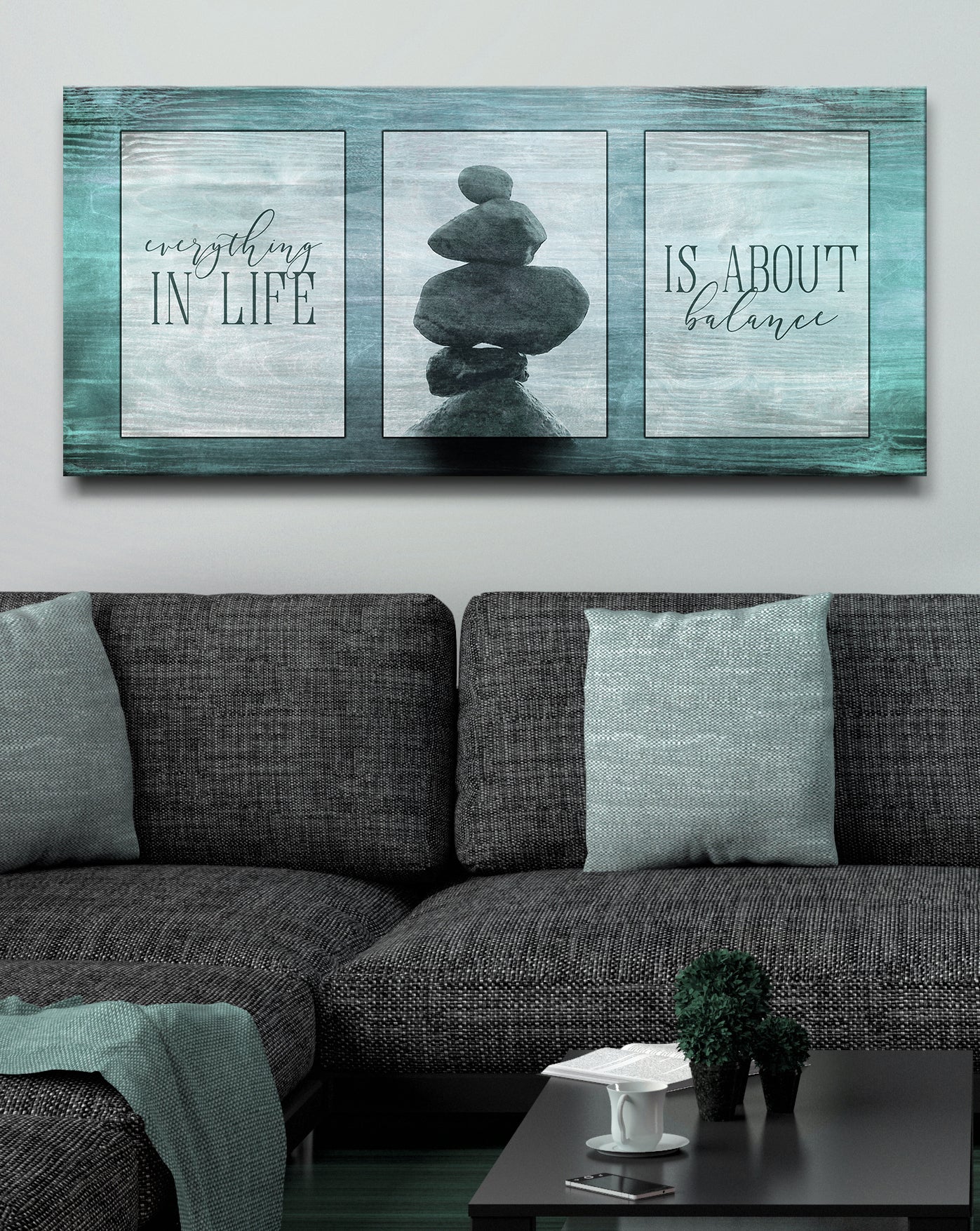 Exclusive Home Wall Art - Everything In Life Is About Balance, Wood Frame, Ready To Hang, Buy 2 Save 20%