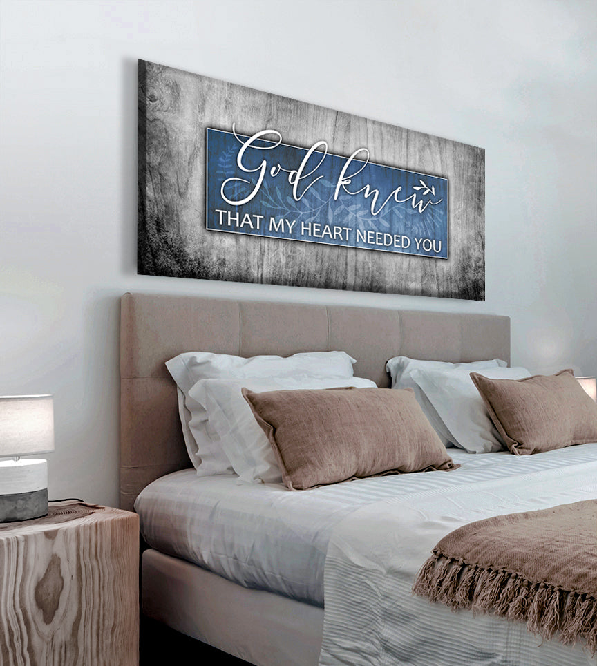 High - Quality Wood - Framed Christian Wall Art: God Knew V8, Ready to Hang