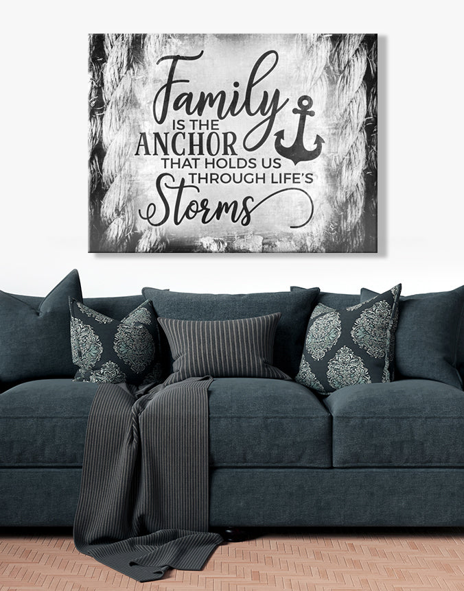 Hot Deal! Family Home Decor Wall Art - Family Is The Anchor V3 (Wood Frame, Ready To Hang)
