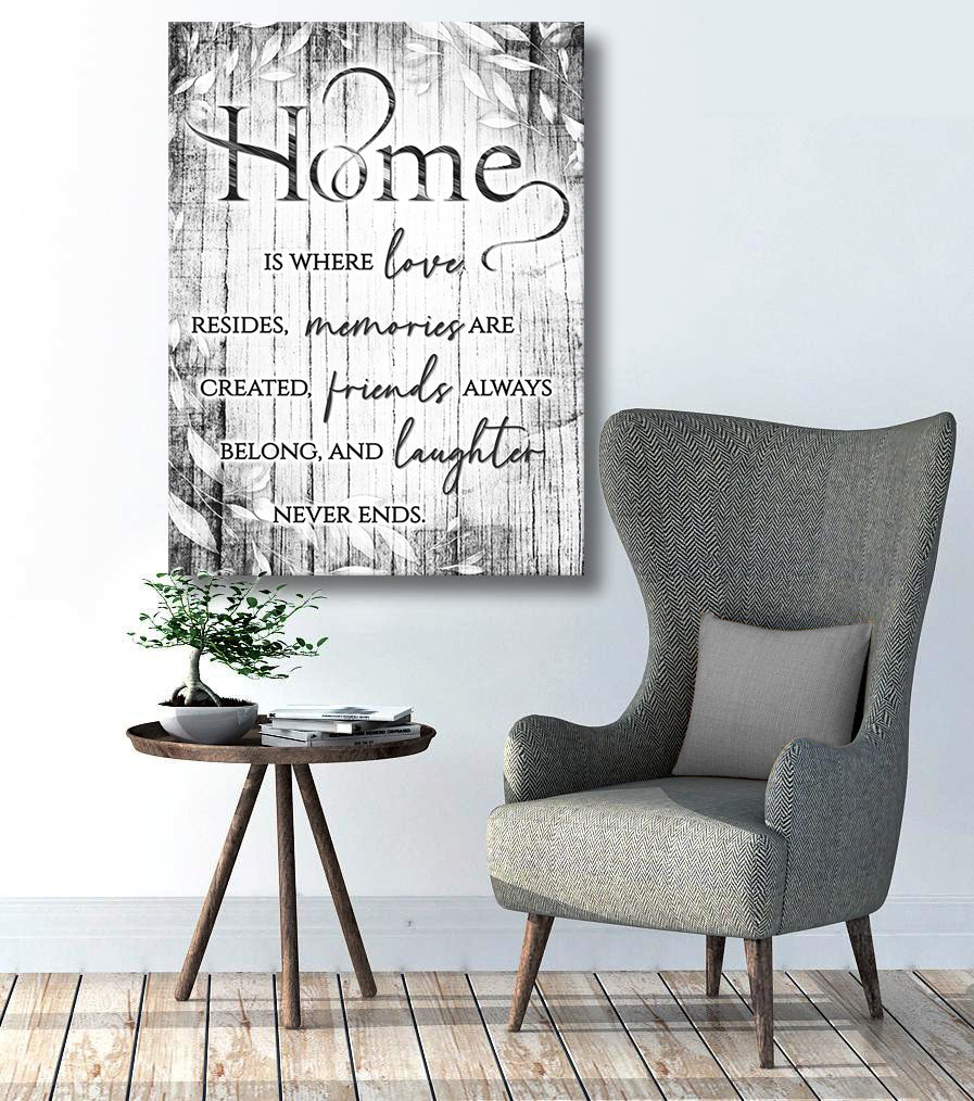 High - quality Wood - framed Wall Art: Home Is Where Love Resides V7 (Ready to Hang)