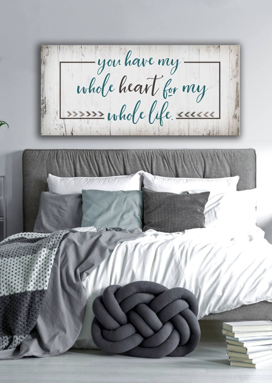 High - Quality Bedroom Wall Art: Whole Life in Wood Frame, Ready to Hang