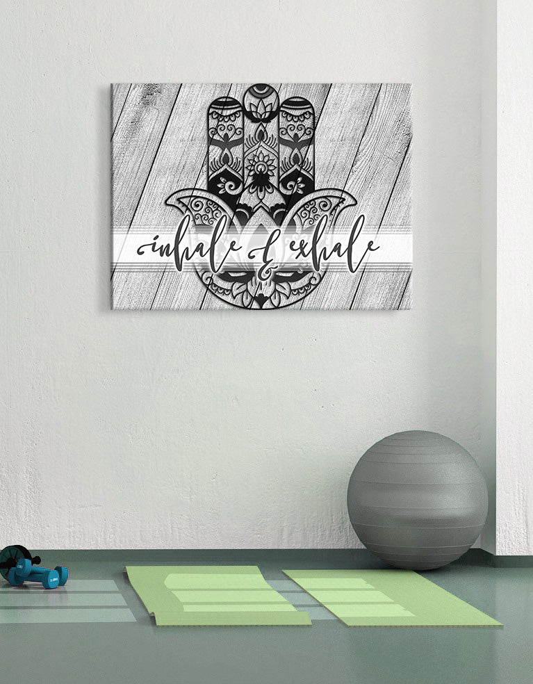 High - quality Boho Inhale and Exhale Wall Art with Wood Frame, Ready to Hang