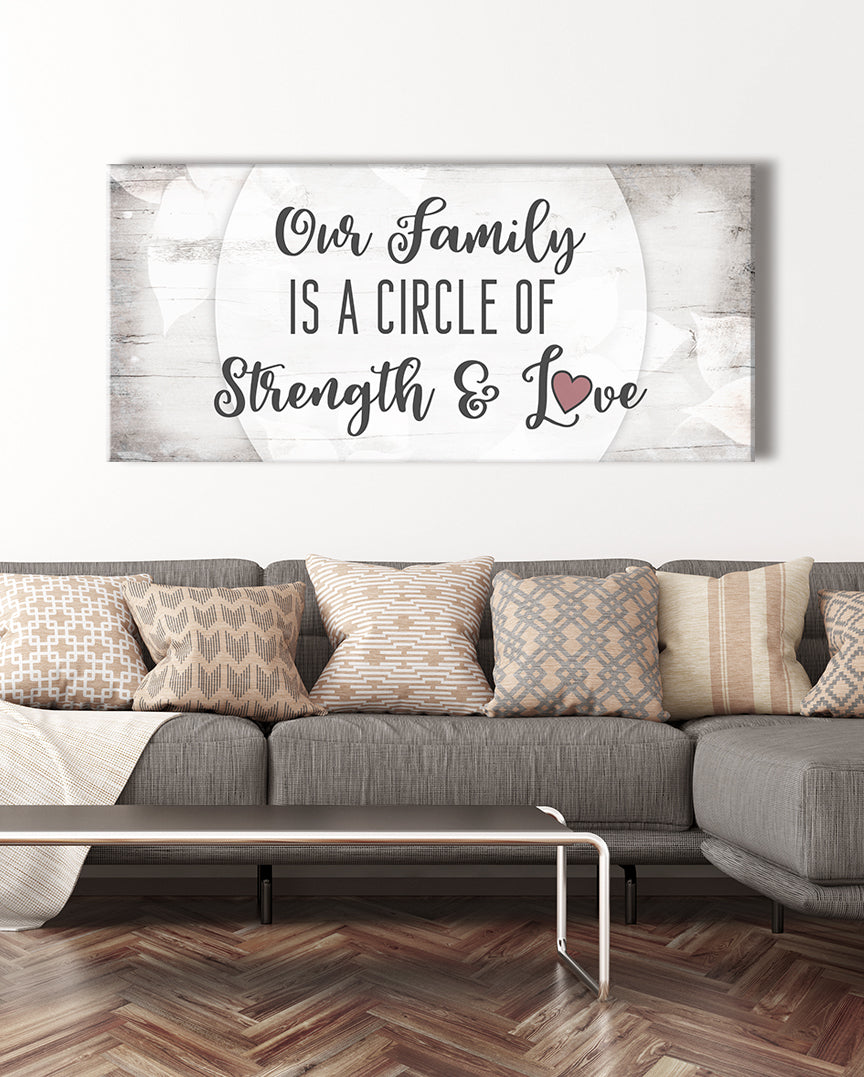 Hot Deal! Family Wall Art - Our Family Is A Circle Of Love V3 (Ready-To-Hang Wood Frame)