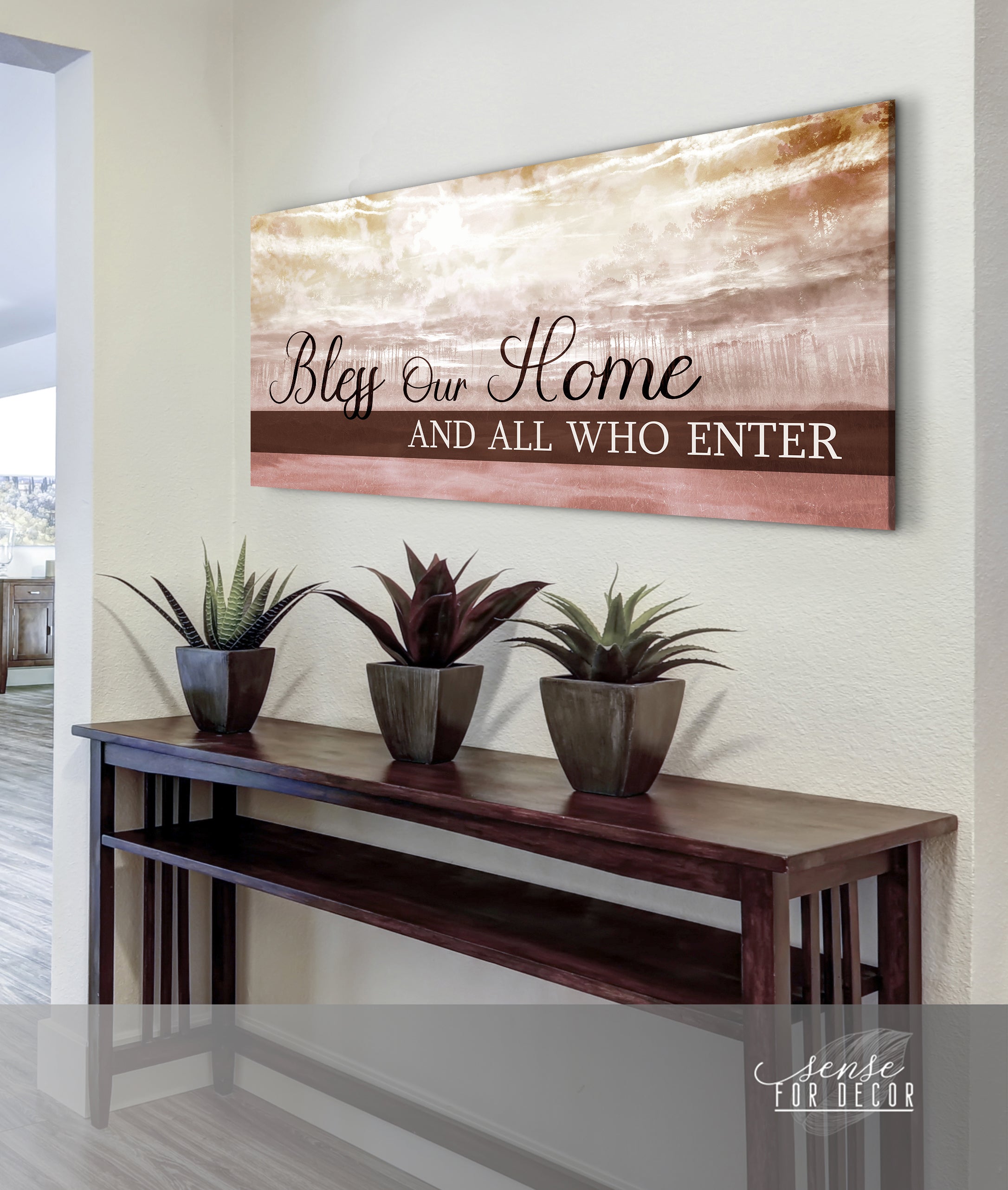 Exclusive Home Wall Art: Bless Our Home V8 with Wood Frame, Ready to Hang - Buy 2 Save 20%