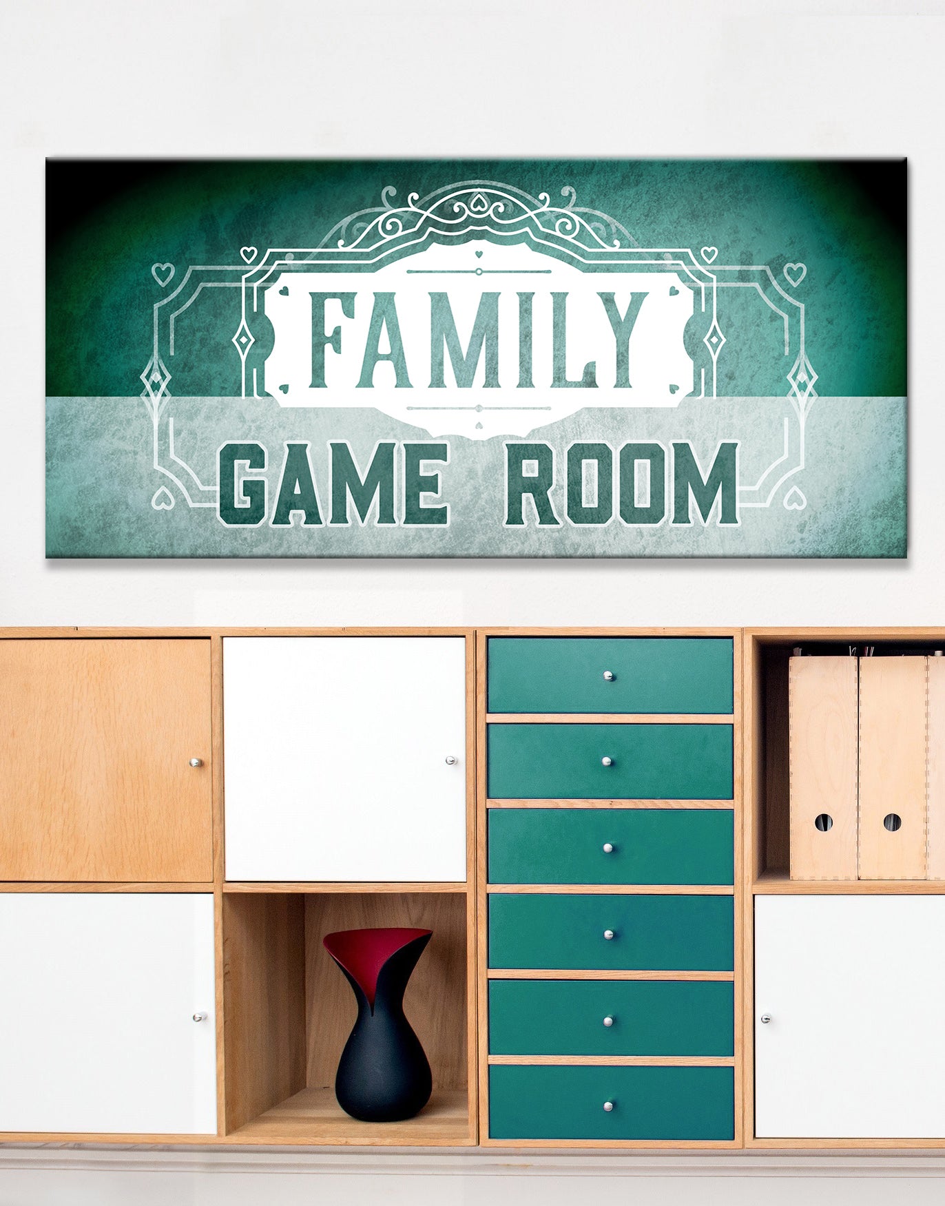 Hot Deal! Family Game Room Wall Art with Wood Frame, Ready To Hang