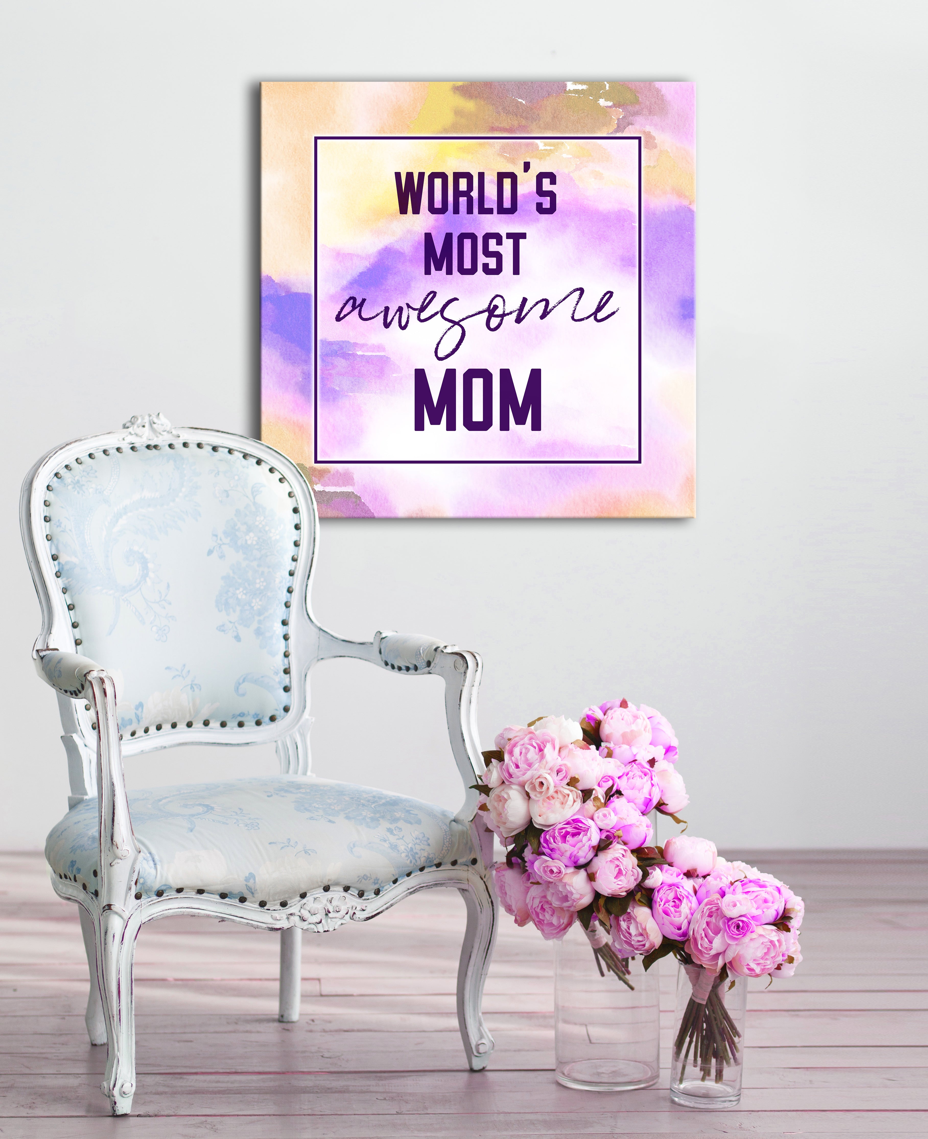 High - Quality Wood - Framed Wall Art for the World's Most Amazing Moms (Ready to Hang)