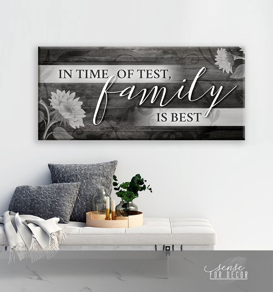 Family Wall Art: In Time of Test, Family is the Best (Wood Frame, Ready to Hang) - Buy 2, Save 20%