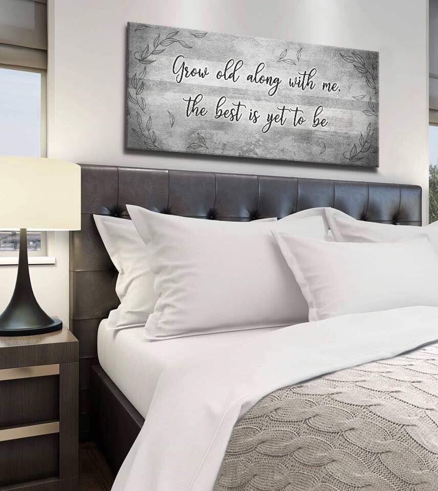 Hot Deal! High - Quality Couples Wall Art - Grow Old With Me V3, Wood Frame Ready to Hang