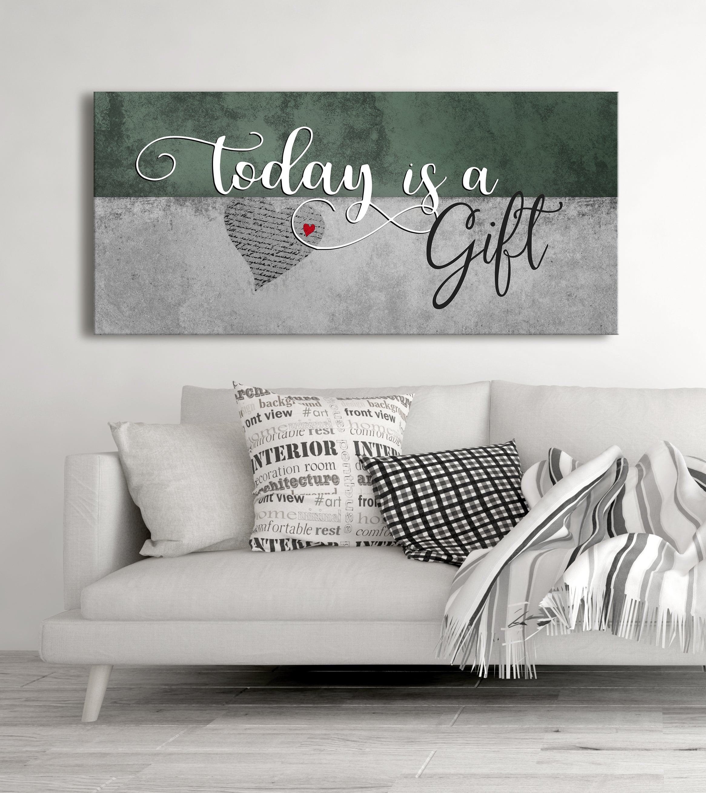 High - quality Ready - to - Hang 'Today Is A Gift V2' Home Wall Art with Wood Frame