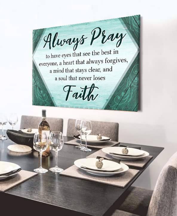 High - Quality Christian Always Pray Wood - Framed Wall Art, Ready To Hang