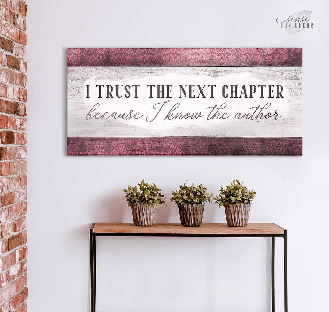 Hot! Christian Wall Art 'I Trust the Next Chapter' with Wood Frame, Ready to Hang